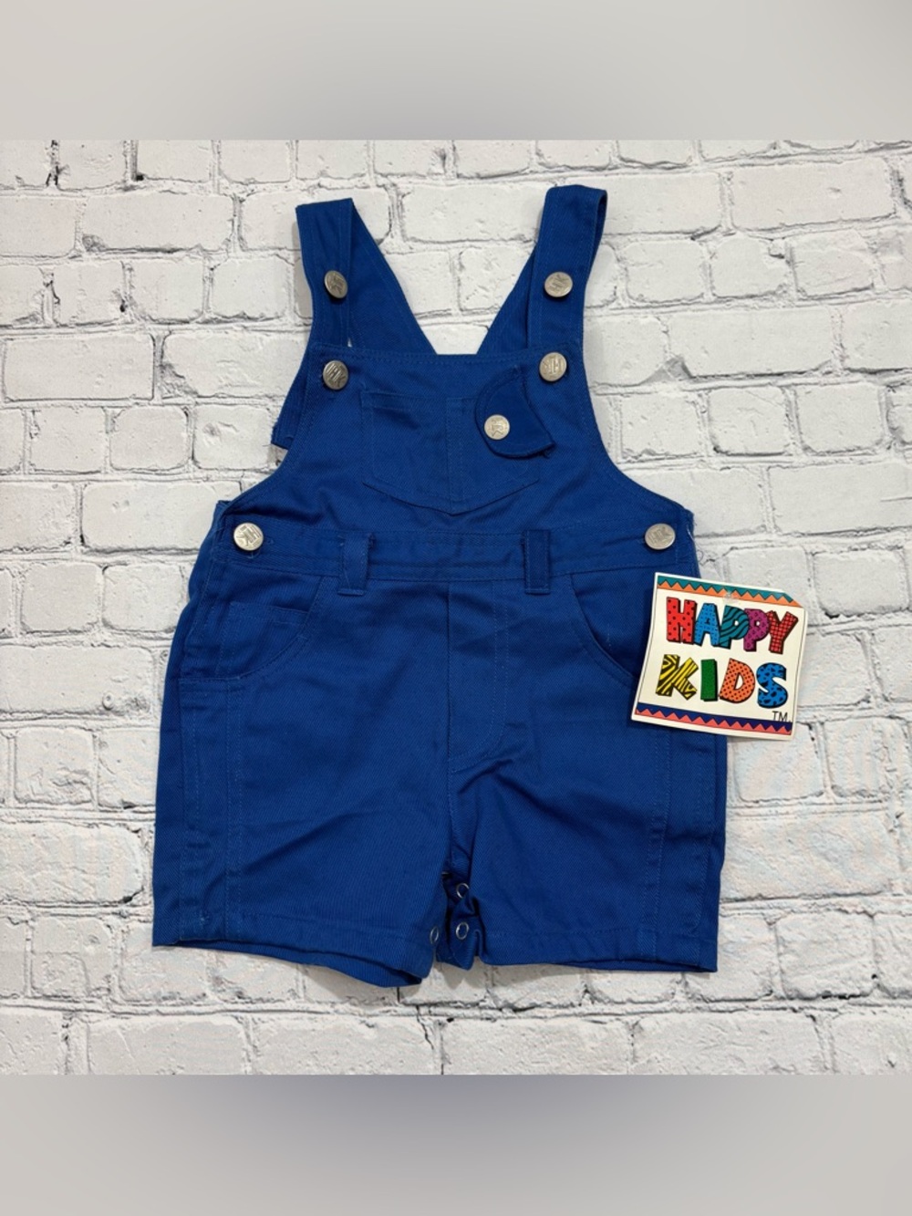 Vintage 90s Happy Kids Atlantis Dive Team Blue Overalls NWT Size 18 Months
